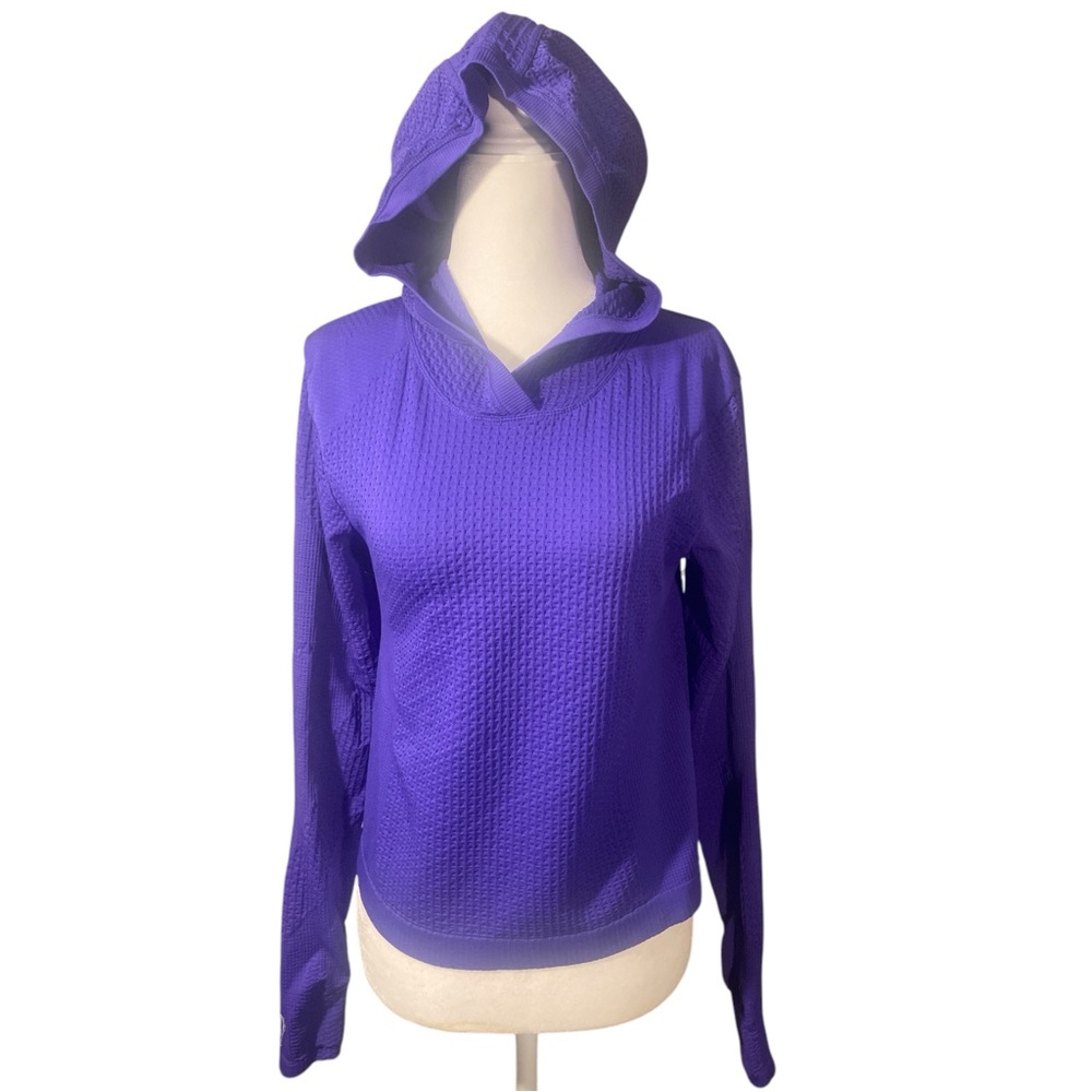 Athleta Flurry Seamless Hoodie Women’s Medium Purple Textured Athleisure Gym